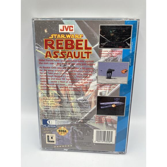 Star Wars: Rebel Assault (Sega CD, 1993) Complete W/ Case & Manual CIB TESTED - Picture 2 of 10